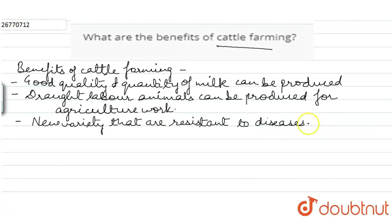 What are the Benefits of Cattle Farming Class 9 Ncert